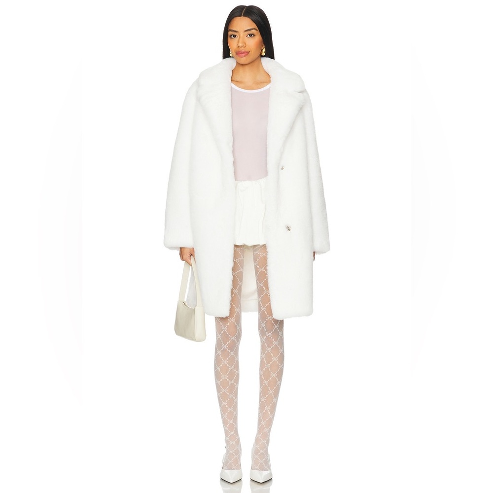 More To Come Elaine Faux Fur Coat in Winter White size Small